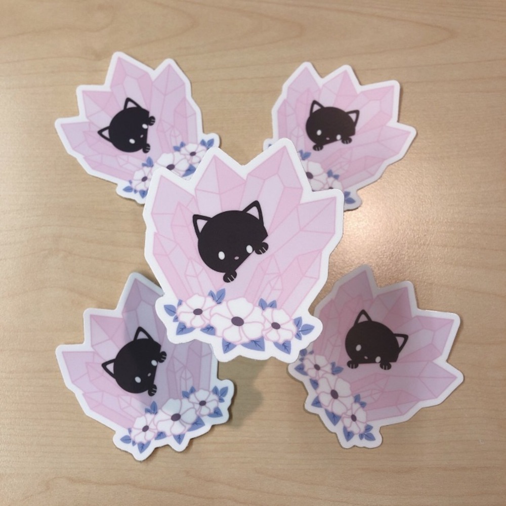 🧧SALE 3/$15 1 Amethyst Cat Vinyl Sticker by Meow Amor Creative